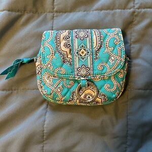 Vera Bradley Turquoise and Beige Patterned Clutch